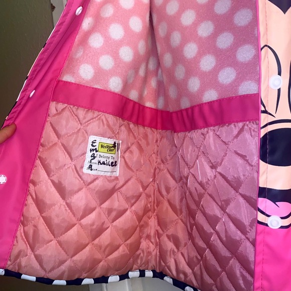 Western Chief Disney Minnie Mouse Pink Water Resistant Raincoat Jacket Girls 6 - Picture 5 of 8